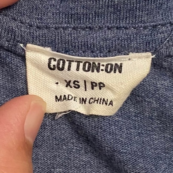 Cotton On Tee Shirt Dress Heather Navy A-Line Curved Hem Folded Cuff Extra Small - Picture 3 of 14